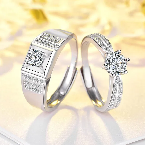 Nhẫn Đôi LiLi Jewelry Đính Đá Cz Lovely Day Lili_422999 Màu Bạc