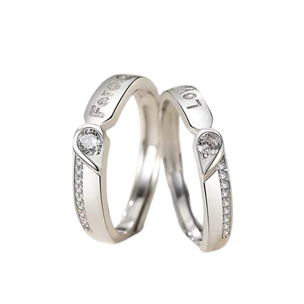 Nhẫn Đôi LiLi Jewelry Forever Love Đính Đá Cz Lili_834822 Màu Bạc