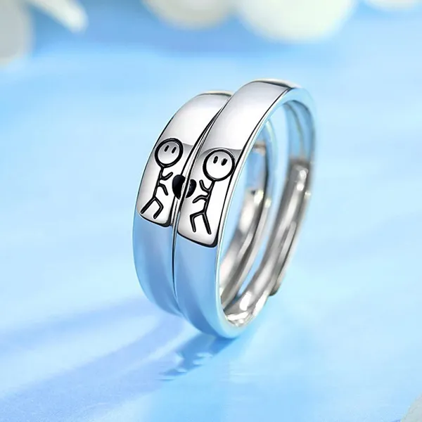 Nhẫn Đôi LiLi Jewelry Hai Nửa Trái Tim Lili_245744 Màu Bạc - Trang sức - Vua Hàng Hiệu