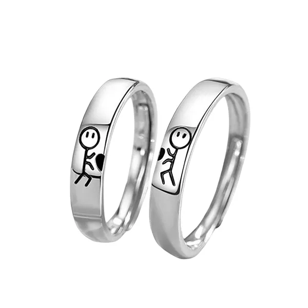 Nhẫn Đôi LiLi Jewelry Hai Nửa Trái Tim Lili_245744 Màu Bạc - Trang sức - Vua Hàng Hiệu