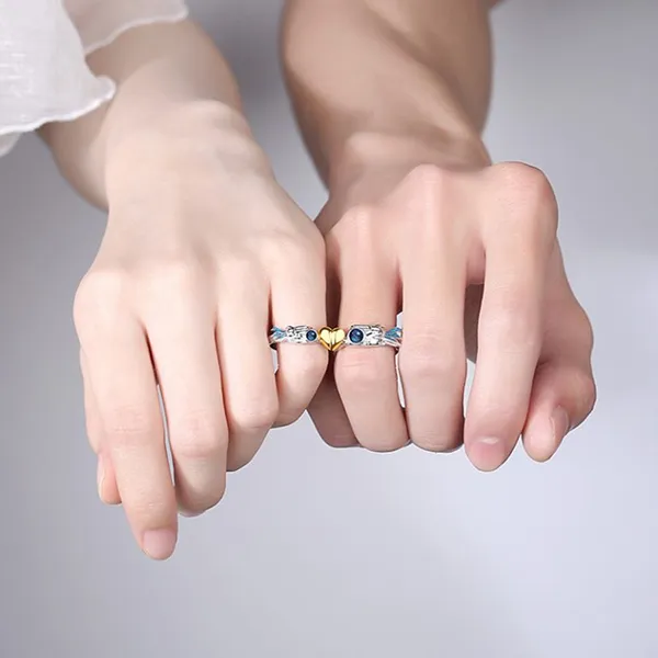 Nhẫn Đôi LiLi Jewelry Hình Cá, Đính Nam Châm Trái Tim Lili_139757 Màu Bạc - Trang sức - Vua Hàng Hiệu
