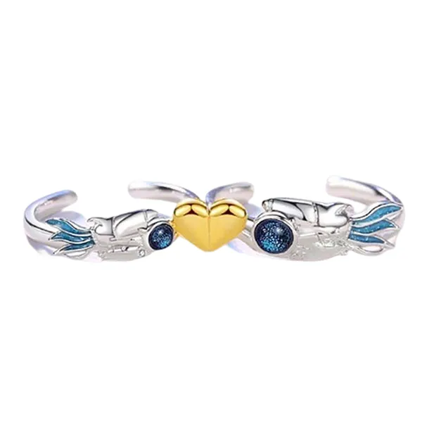 Nhẫn Đôi LiLi Jewelry Hình Cá, Đính Nam Châm Trái Tim Lili_139757 Màu Bạc - Trang sức - Vua Hàng Hiệu