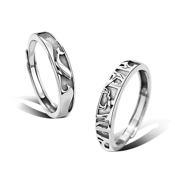 Nhẫn Đôi LiLi Jewelry Hình Cá Voi Và Hươu Lili_145122 Màu Bạc