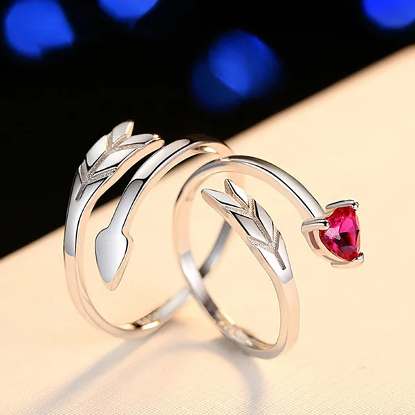 Nhẫn Đôi LiLi Jewelry Hình Mũi Tên Đính Đá CZ Lili_451494 Màu Bạc - Trang sức - Vua Hàng Hiệu