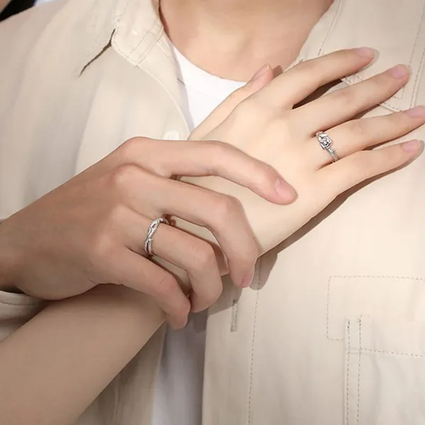 Nhẫn Đôi LiLi Jewelry Hoa Hồng Rose Đính Đá CZ Lili_346199 Màu Bạc - Trang sức - Vua Hàng Hiệu
