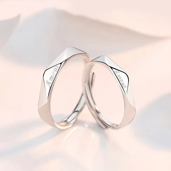 Nhẫn Đôi LiLi Jewelry Khắc Tên Chữ Theo Yêu Cầu Couple Lili_196429 Màu Bạc
