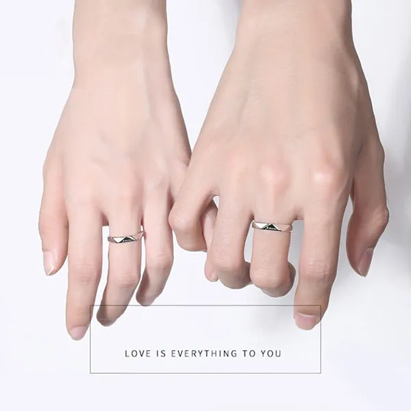 Nhẫn Đôi LiLi Jewelry Khắc Tên Chữ Theo Yêu Cầu Couple Lili_196429 Màu Bạc
