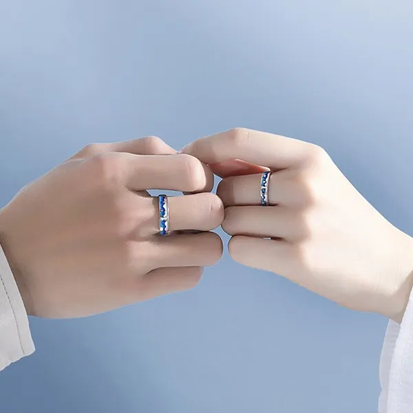 Nhẫn Đôi LiLi Jewelry Lili_993785 Màu Bạc Xanh