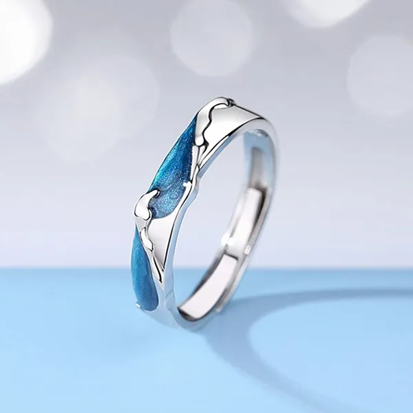 Nhẫn Đôi LiLi Jewelry Love Sea Đính Đá CZ Lili_483846 Màu Bạc