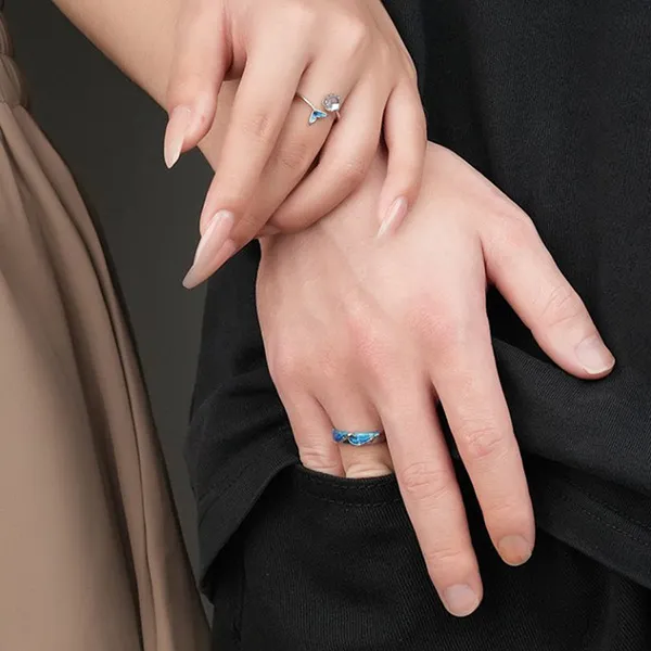 Nhẫn Đôi LiLi Jewelry Love Sea Đính Đá CZ Lili_483846 Màu Bạc