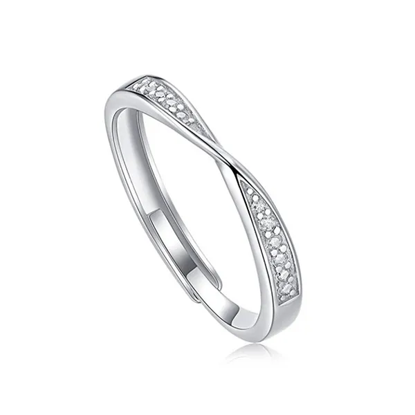 Nhẫn Đôi LiLi Jewelry Vô Cực Đính Kim Cương Moissanite Lili_053677 Màu Bạc - Trang sức - Vua Hàng Hiệu
