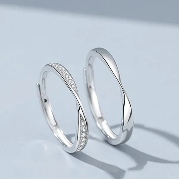 Nhẫn Đôi LiLi Jewelry Vô Cực Khắc Tên Chữ Theo Yêu Cầu Couple Lili_163118 Màu Bạc