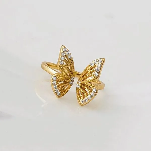 Nhẫn LiLi Jewelry Butterfly Đính Đá Cz Lili_182817 Màu Vàng - Trang sức - Vua Hàng Hiệu