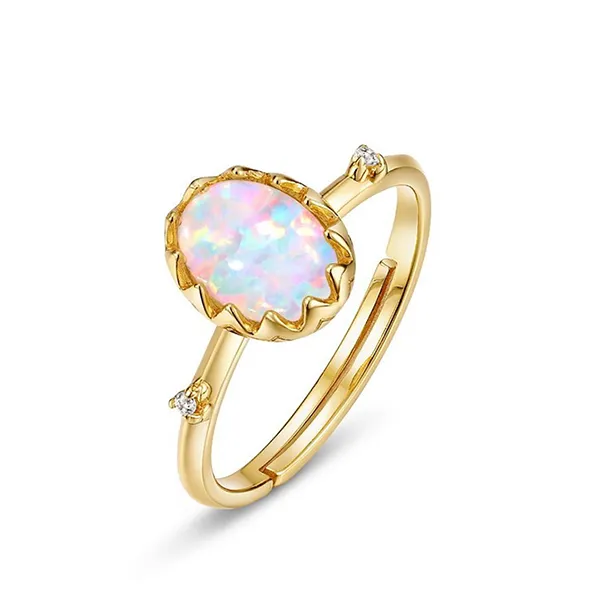 Nhẫn LiLi Jewelry Đính Đá Opal Hình Quả Trứng Lili_637799 Màu Vàng - Trang sức - Vua Hàng Hiệu