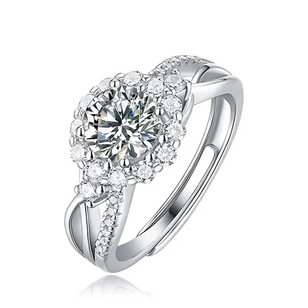 Nhẫn LiLi Jewelry Đính Kim Cương Moissanite Elfleda Lili_564974 Màu Bạc - Trang sức - Vua Hàng Hiệu