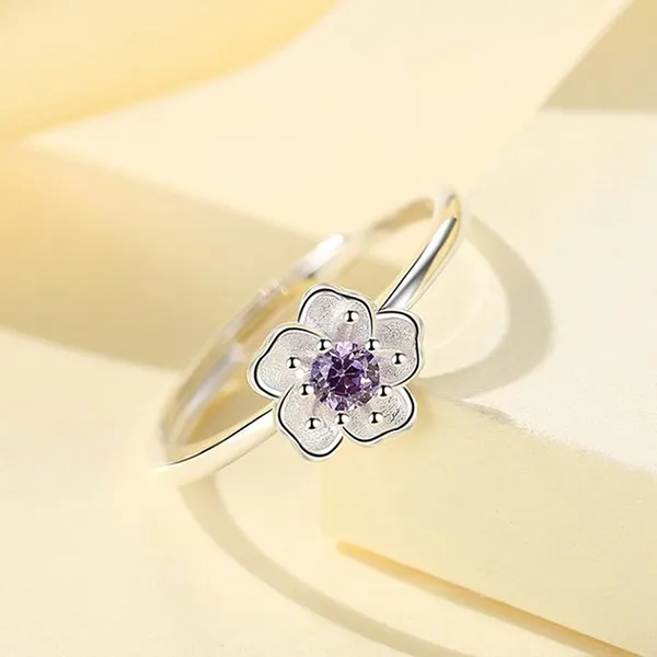 Nhẫn LiLi Jewelry Hình Hoa Anh Đào Đính Đá Cz Lili_735173 Màu Tím - Trang sức - Vua Hàng Hiệu