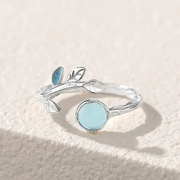 Nhẫn LiLi Jewelry Hình Lá Đính Đá Cz Lili_765887 Màu Bạc