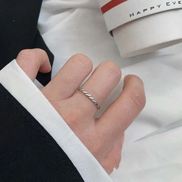 Nhẫn LiLi Jewelry Khắc Chéo Basic Lili_343722 Màu Bạc - Trang sức - Vua Hàng Hiệu