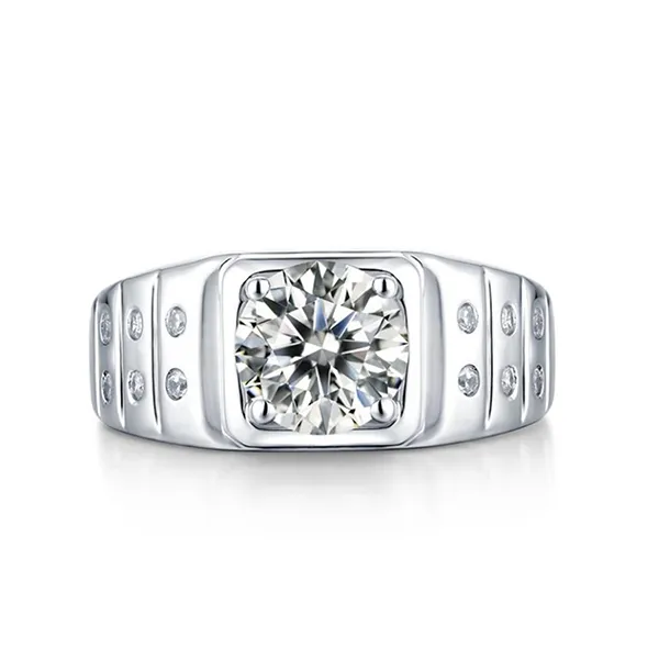 Nhẫn Nam LiLi Jewelry Đính Kim Cương Moissanite Moissanite Alger Lili_442514 Màu Bạc - Trang sức - Vua Hàng Hiệu