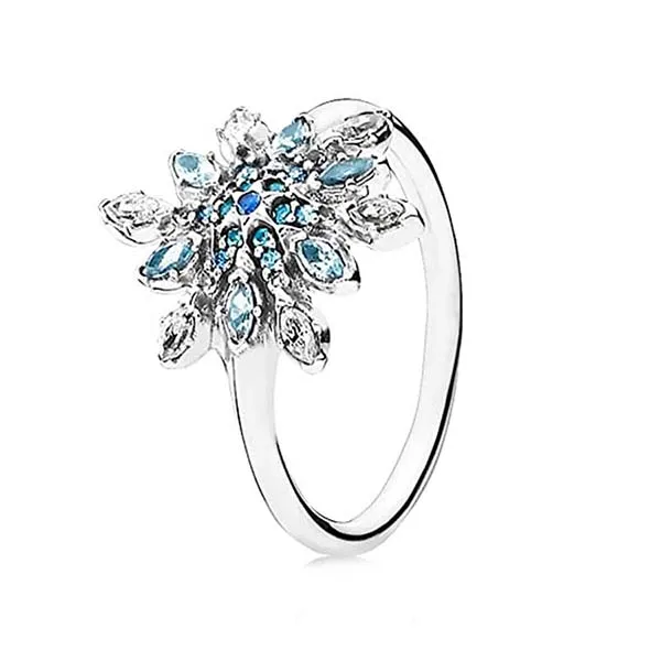 Nhẫn Pandora Crystallized Snowflake Ring 190969NBLMX Màu Xanh Bạc - Trang sức - Vua Hàng Hiệu