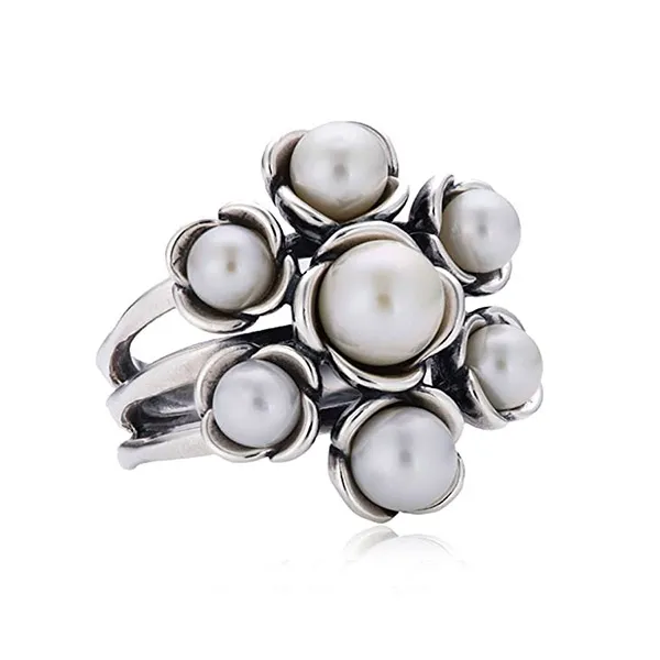 Nhẫn Pandora Sterling Silver Wishful Thinking Ring with White Freshwater Pearls - 190887P Màu Bạc Size 50 - 3