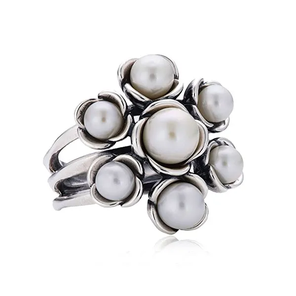 Nhẫn Pandora Sterling Silver Wishful Thinking Ring with White Freshwater Pearls - 190887P Màu Bạc Size 50