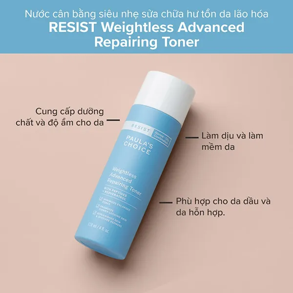 Nước Cân Bằng Da Paula's Choice Resist Weightless Advanced Repairing Toner 118ml