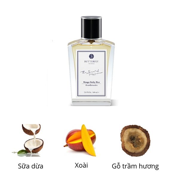 Nước Hoa Unisex Butterfly Thai Perfume Mango Sticky Rice Eau De Parfum 60ml - 3