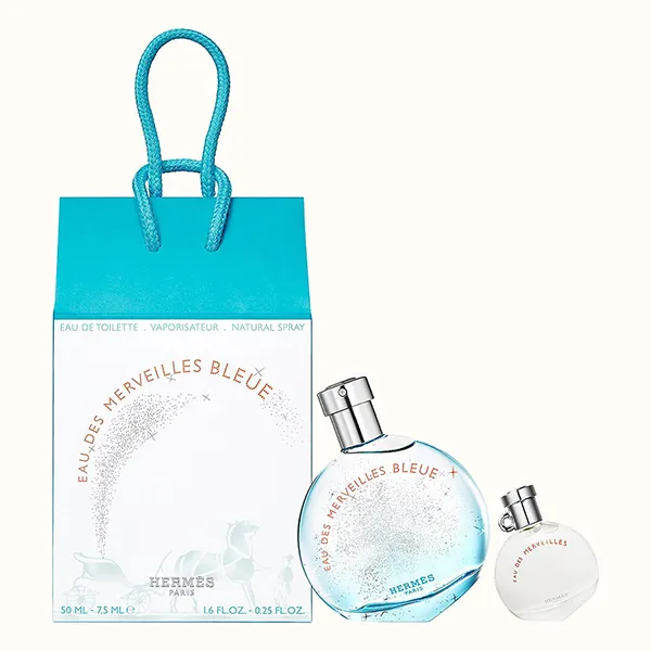 Set Nước Hoa Nữ Hermès Eau Des Merveilles Bleue (EDT 50ml + Mini 7.5ml)