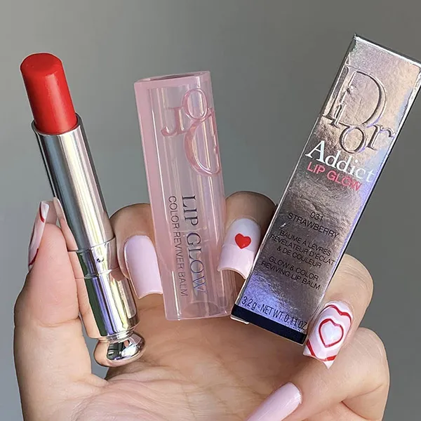 Son Dưỡng Dior Addict Lip Glow Color Reviver Balm 031 Strawberry Màu Đỏ Dâu - Son Môi - Vua Hàng Hiệu