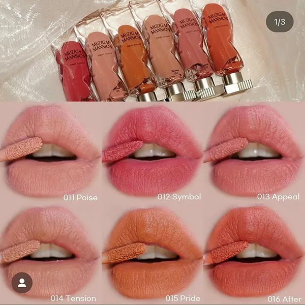 Son Kem Muzigae Mansion Object Liquid 013 Appeal Màu Hồng Tím