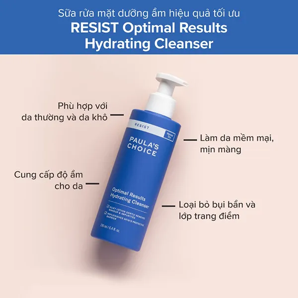 Sữa Rửa Mặt Dưỡng Ẩm Tối Ưu Pauls's Choice Resist Optimal Results Hydrating Cleanser 190ml - Sữa Rửa Mặt - Vua Hàng Hiệu