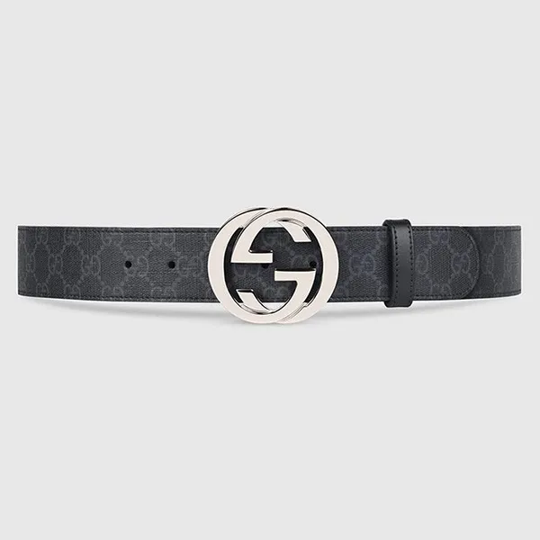 Thắt Lưng Gucci GG Supreme Belt With G Buckle Màu Đen Xám 4cm Size 100 - Thắt lưng - Vua Hàng Hiệu