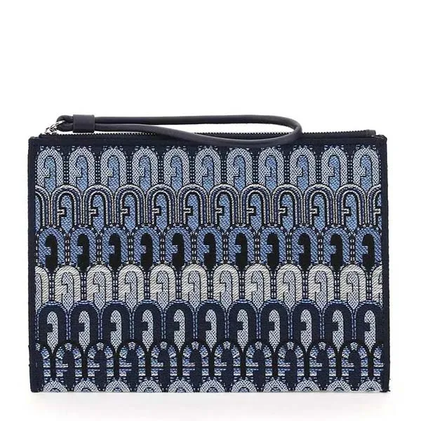 Túi Cầm Tay Clutch Furla Opportunity Envelope XL Toni Blu Denim Multicolour Màu Xanh Blue - Túi xách - Vua Hàng Hiệu