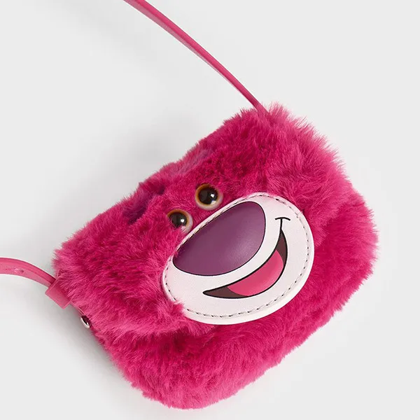 Túi Đeo Chéo Nữ Charles & Keith CNK Girls' Furry Lotso Mini Bag Fuchsia 80781946 Màu Hồng Size XXS