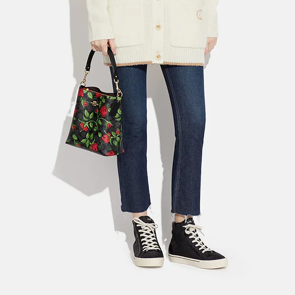 Túi Đeo Chéo Coach Mollie Bucket Bag 22 In Signature Canvas With Fairytale Rose Print CC876 Phối Màu
