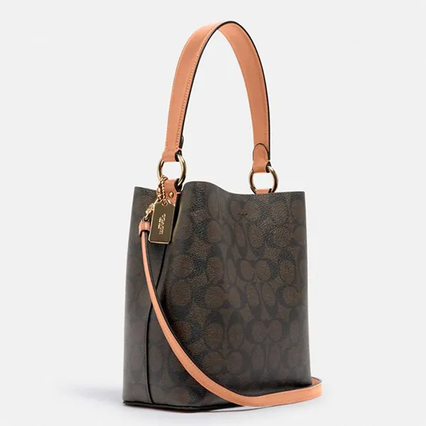 Túi Đeo Chéo Nữ Coach Small Town Bucket Bag In Signature 2312 Màu Nâu Đen
