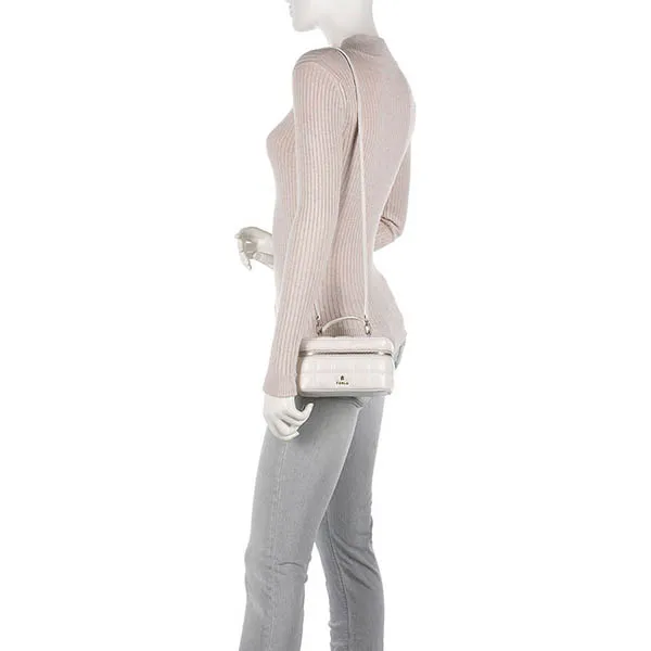 Túi Đeo Chéo Furla Crossbody Bag Fine Grain Leather Ivory Màu Trắng