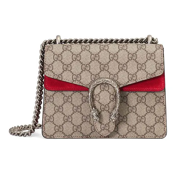 Túi Đeo Chéo Gucci Dionysus GG Supreme Mini Bag Màu Đỏ Size 20 - Túi xách - Vua Hàng Hiệu