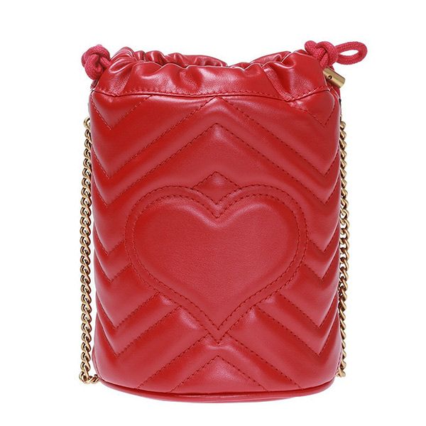 Túi Đeo Chéo Gucci  GG Marmont Mini Bucket Bag Màu Đỏ - 4