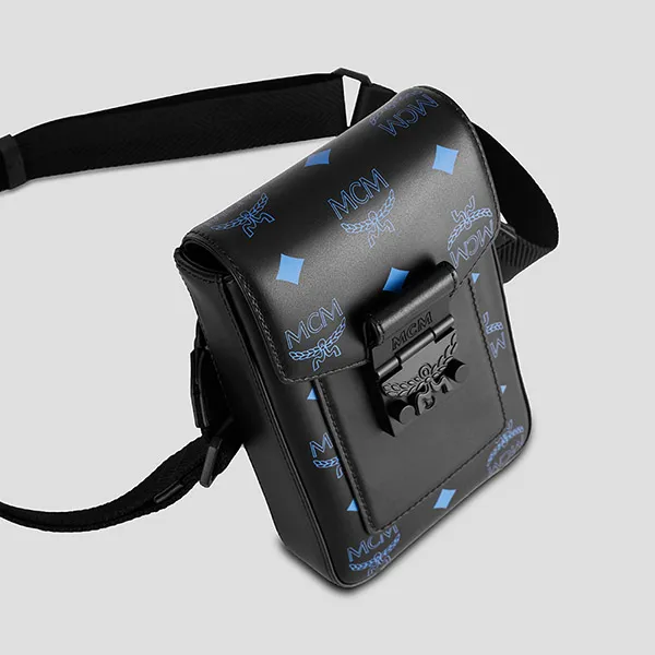 Túi Đeo Chéo MCM Vallarta Blue Color Splash Logo MMRBASX04H9001 Màu Đen - Túi xách - Vua Hàng Hiệu