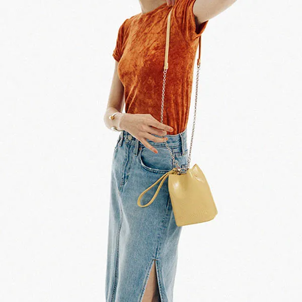 Túi Đeo Chéo Nữ Find Kapoor Mini Pingo Bag Lettering Chain Set FBPG12ECABT Màu Vàng