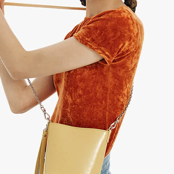 Túi Đeo Chéo Nữ Find Kapoor Mini Pingo Bag Lettering Chain Set FBPG12ECABT Màu Vàng