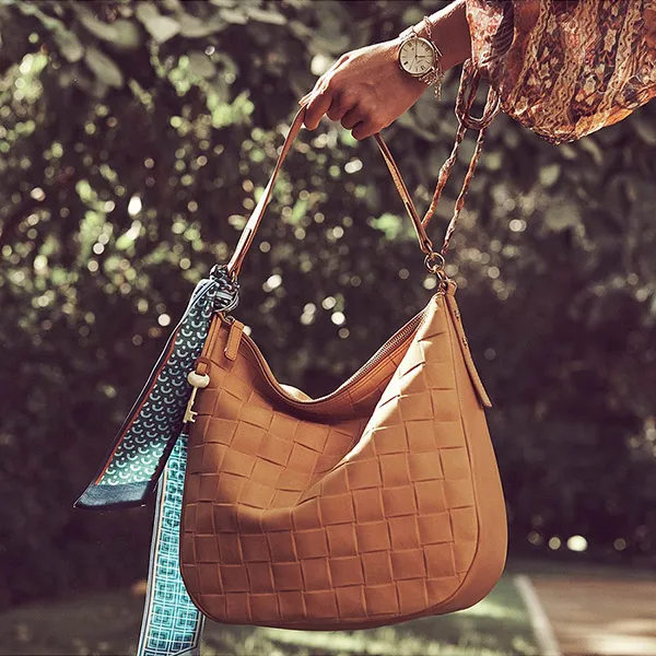 Túi Đeo Chéo Nữ Fossil Jolie Hobo Bag ZB1511231 Màu Nâu Vàng - Túi xách - Vua Hàng Hiệu