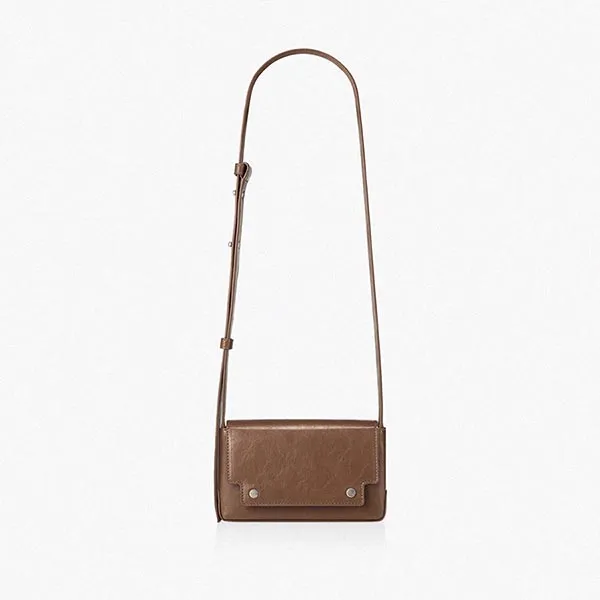 Túi Đeo Chéo Unisex Find Kapoor Marc 18 Crinkled FBMC18CR0BW Màu Nâu