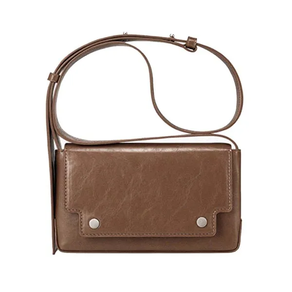 Túi Đeo Chéo Unisex Find Kapoor Marc 18 Crinkled FBMC18CR0BW Màu Nâu