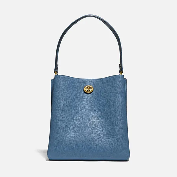 Túi Đeo Vai Coach Polished Pebble Leather Charlie Bucket 89102 Màu Xanh Blue - Túi xách - Vua Hàng Hiệu