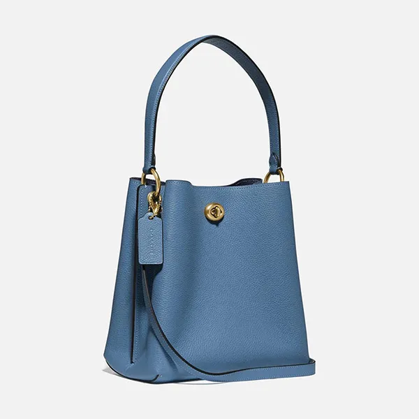 Túi Đeo Vai Coach Polished Pebble Leather Charlie Bucket 89102 Màu Xanh Blue - Túi xách - Vua Hàng Hiệu