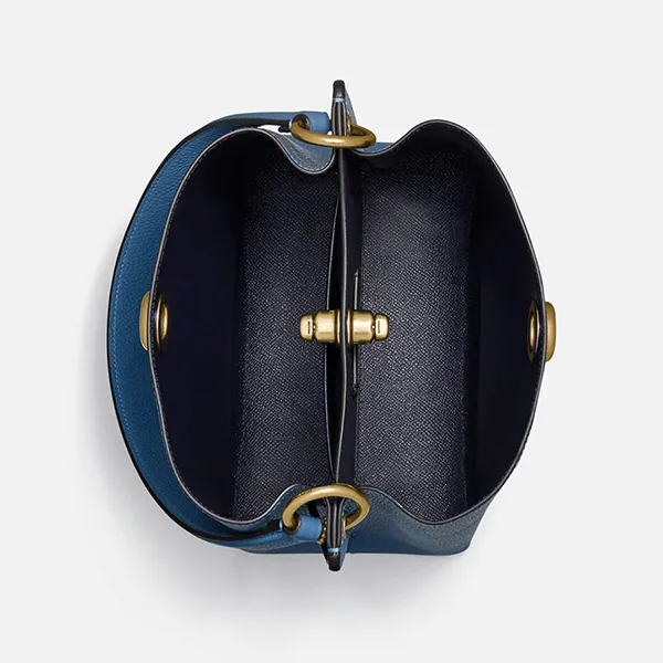 Túi Đeo Vai Coach Polished Pebble Leather Charlie Bucket 89102 Màu Xanh Blue - Túi xách - Vua Hàng Hiệu