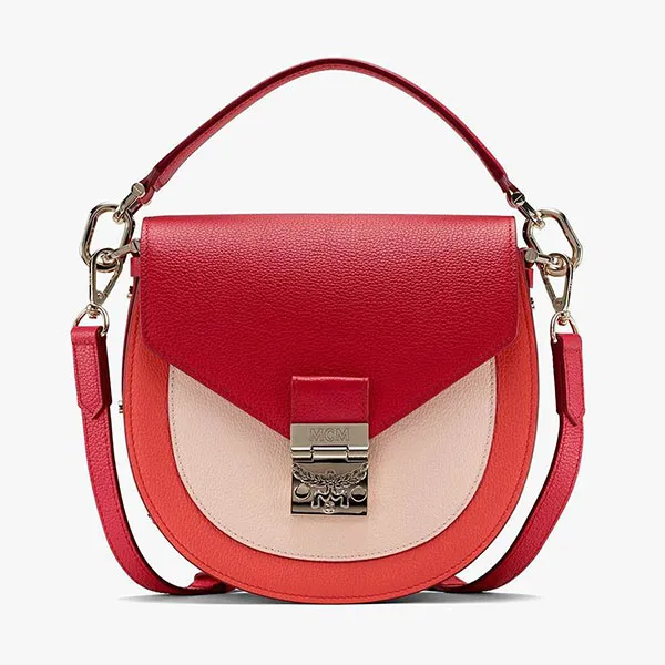 Túi Đeo Vai MCM Tracy Shoulder Bag In Color Block Leather Màu Đỏ